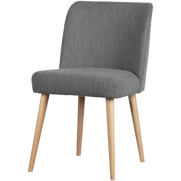 Image of FORCE DINING CHAIR BOUCLÉ STEEL GREY