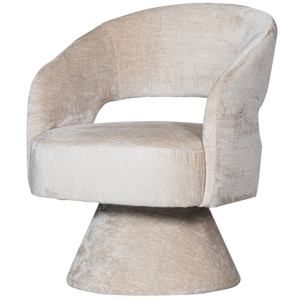Image of EBBA SWIVEL ARMCHAIR CHENILLE NATURAL