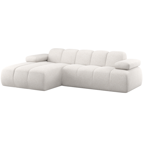 Image of MOJO CHAISE LONGUE SOFA LEFT WOOLLY ECRU