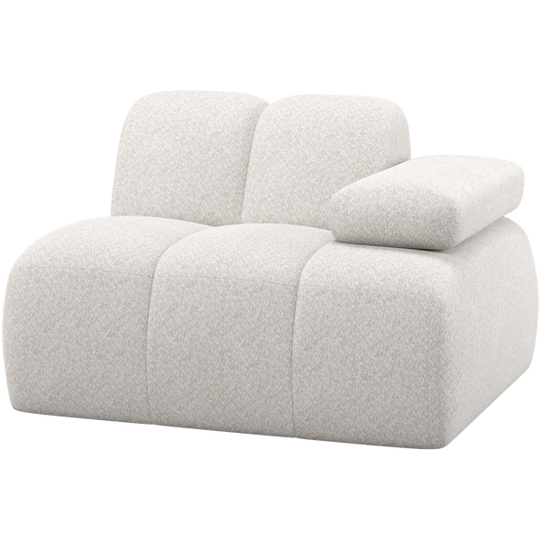 Image of MOJO 1-SEATER ELEMENT ARM RIGHT WOOLLY FABRIC ECRU