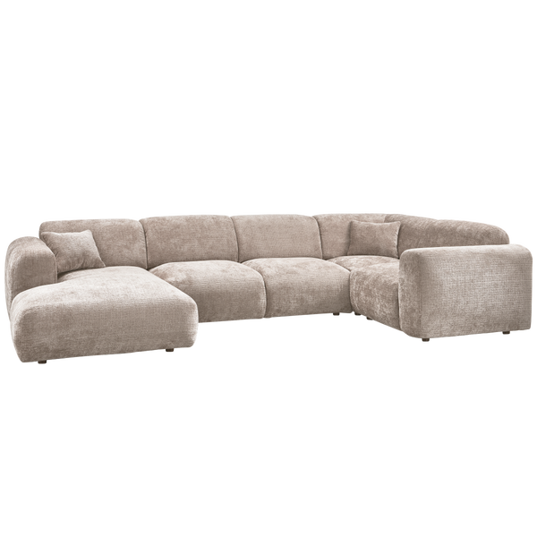 Image of CLOUD CORNER SOFA RIGHT WOVEN CHENILLE NATURAL