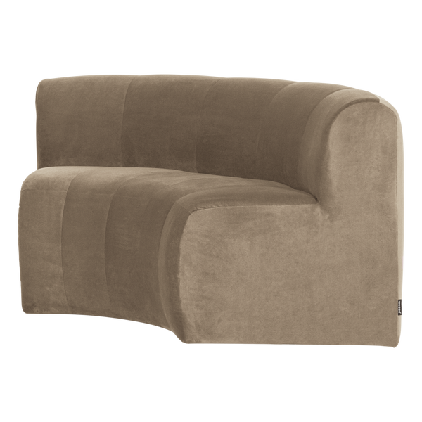 Image de MOJO BASE BANC À MANGER DEMI-CERC DOSSIER VELOUR KHAKI [fsc]