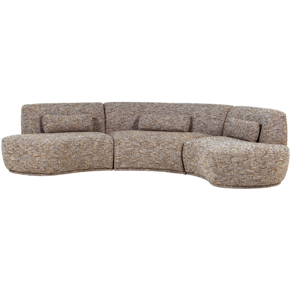 Image of BATAVIER HALF ROUND SOFA 6-SEATER LIGHT BROWN MELANGE