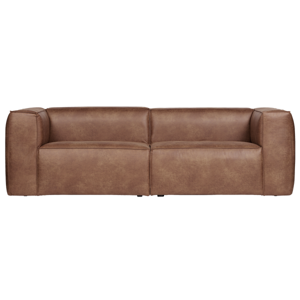 Image of BEAN 3.5-SEATER SOFA ECO LEATHER COGNAC
