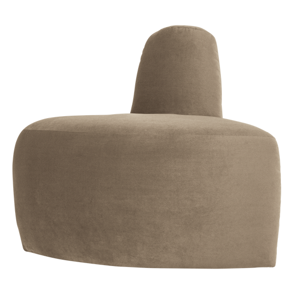 Image of MOJO BASE DINING BENCH CORNER ROUND BACK VELVET KHAKI [fsc]