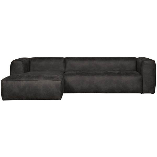 Image of BEAN CORNER SOFA LEFT ECO LEATHER BLACK