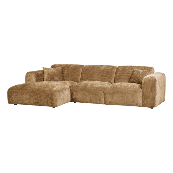 Afbeelding van CLOUD CHAISE LONGUE BANK LINKS CHENILLE HONINGGEEL [fsc]