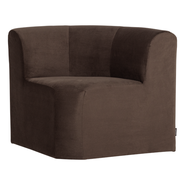 Image of MOJO BASE DINING BENCH CORNER WITH BACK VELVET BROWN [fsc]