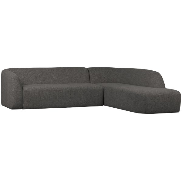 Image of SLOPING CORNER SOFA RIGHT GREY/BLACK MELANGE