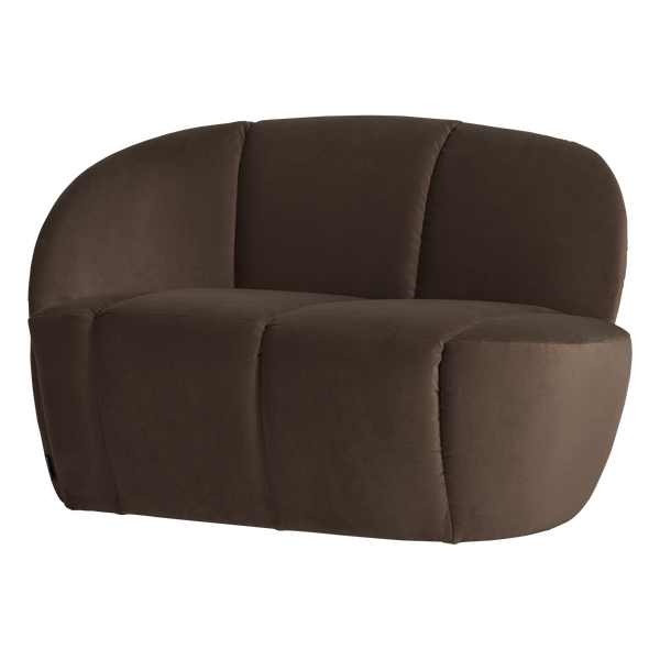 Image of MOJO 2-SEATER BENCH LEFT VELVET BROWN [fsc]