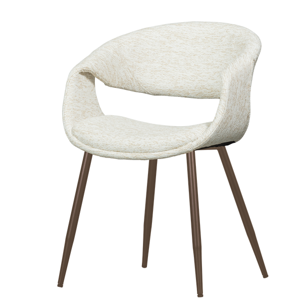 Image of YOSSI DINING CHAIR NATURAL WITH METAL LEG COPPER