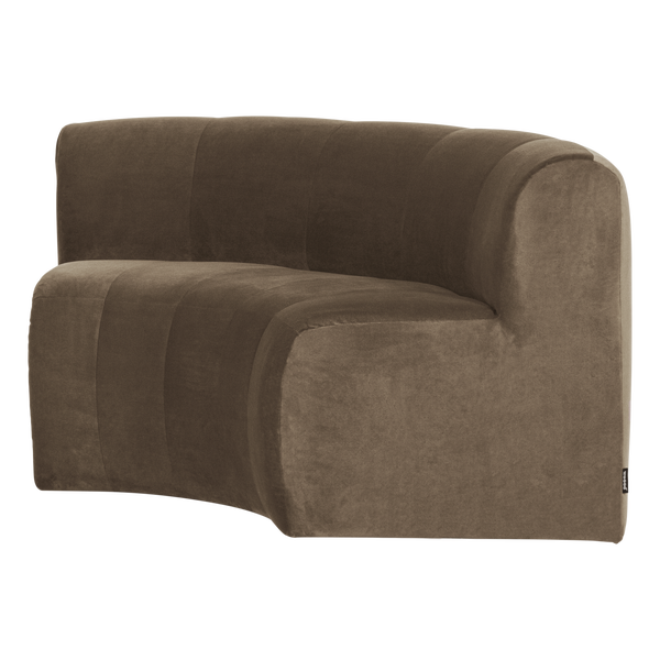 Afbeelding van MOJO BASE EETBANK HALFRONDE HOEK RUG VELVET TAUPE [fsc]