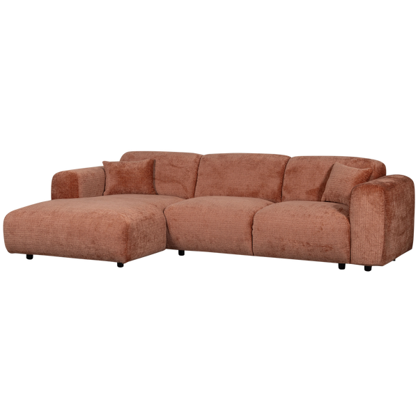 Image of CLOUD CHAISE LONGUE SOFA LEFT CHENILLE TERRA