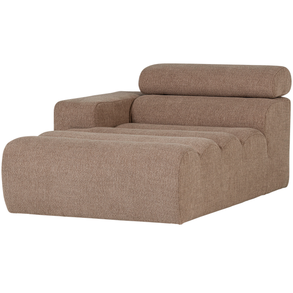 Image of NOVI CHAISE LONGUE ELEMENT LEFT BOUCLÉ TAUPE