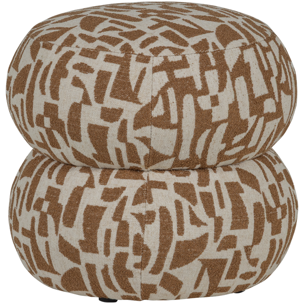 Image of ANIC POUF WITH GRAPHIC PATTERN BROWN