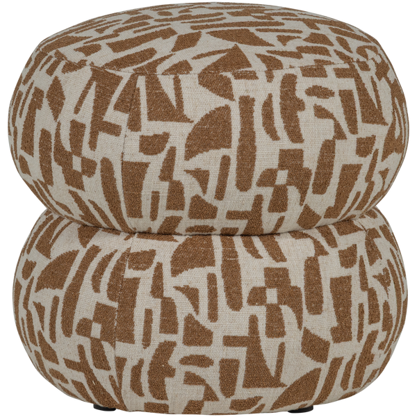 Image of ANIC POUF WITH GRAPHIC PATTERN BROWN