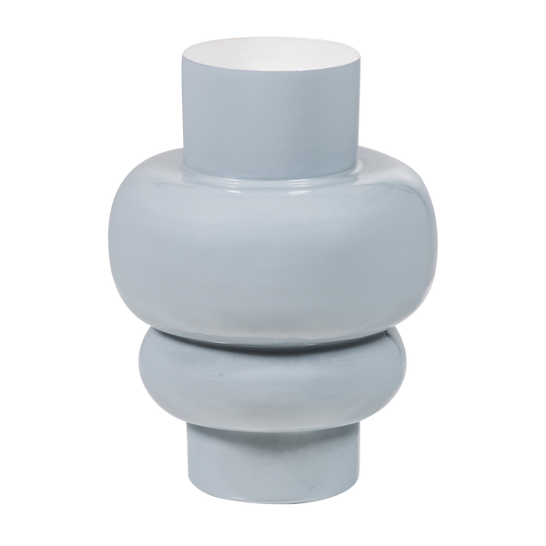 Bild von AURI VASE 27X20 CM METALL HOCHGLANZ HELLGRAU