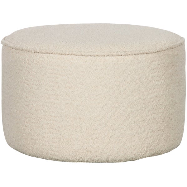 Image of SARA PUF LOW 36xØ60 CM BOUCLÉ CREAM
