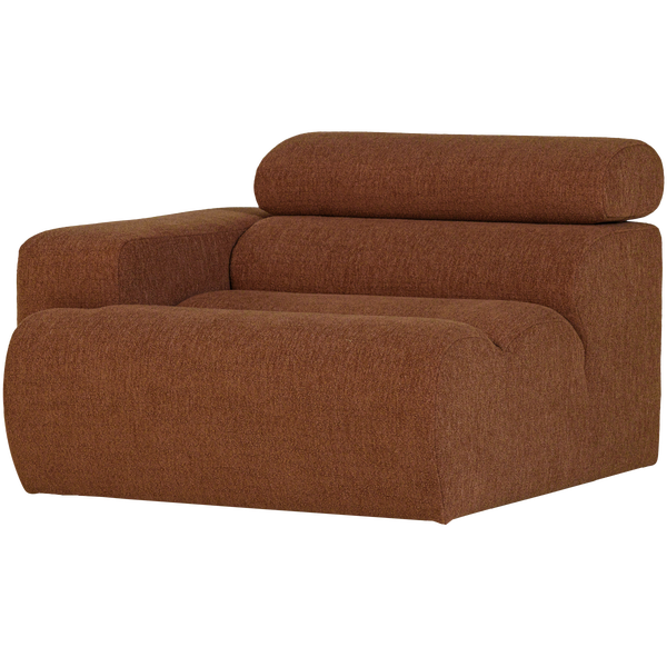 Image of NOVI 1-SEATER ELEMENT ARM LEFT BOUCLÉ TERRA