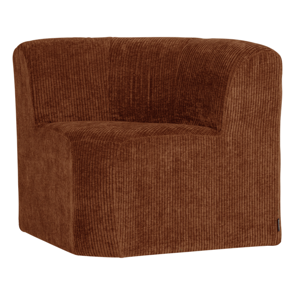 Image of MOJO BASE DINING BENCH CORNER WITH BACK RIB RUST BROWN [fsc]