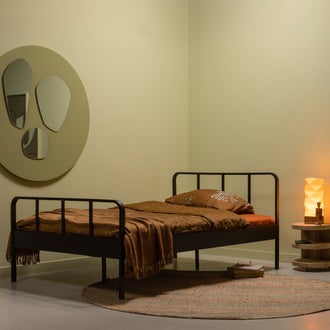 Image of MEES QUEEN BED METAL BLACK 120x200CM