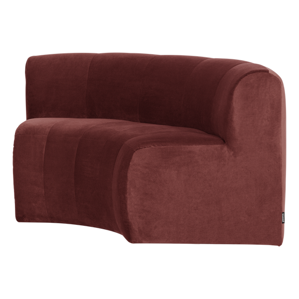 Image de MOJO BASE BANC À MANGER DEMI-CERC VELOURS BRUN CHÂTAIN [fsc]