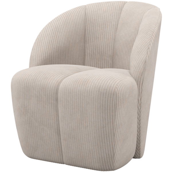 Image of MOJO SWIVEL ARMCHAIR WOVEN RIB FABRIC ECRU