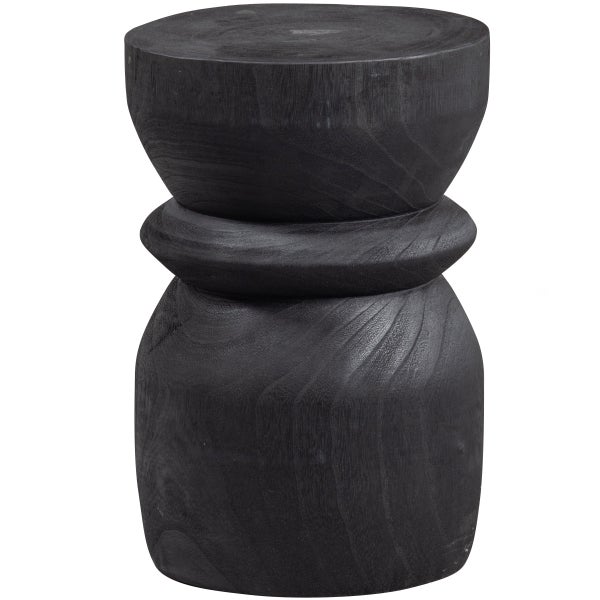 Image of BIKKEL STOOL WOOD BLACK 40xØ28CM