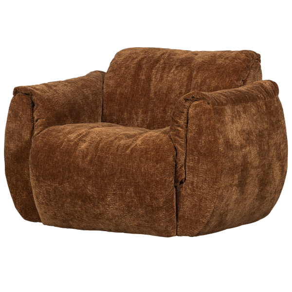 Image of BAGGY SWIVEL ARMCHAIR 3D CHENILLE MID BROWN