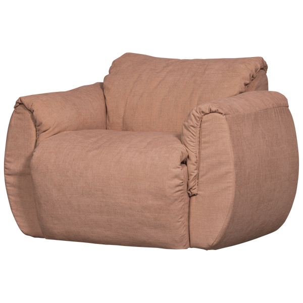 Image of BAGGY SWIVEL ARMCHAIR WOVEN CHENILLE OLD PINK