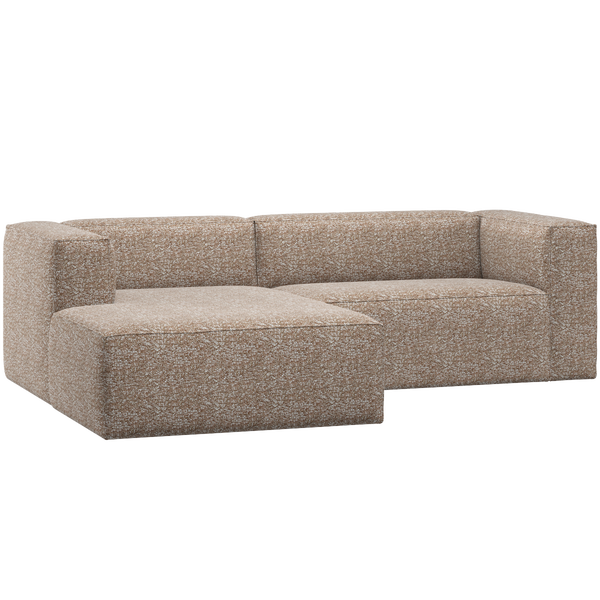 Image of BEAN CHAISE LONGUE SOFA LEFT LIGHT BROWN MELANGE