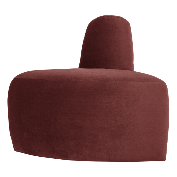 Image of MOJO BASE DINING BENCH CORNER ROUND BACK VELVET CBROWN [fsc]