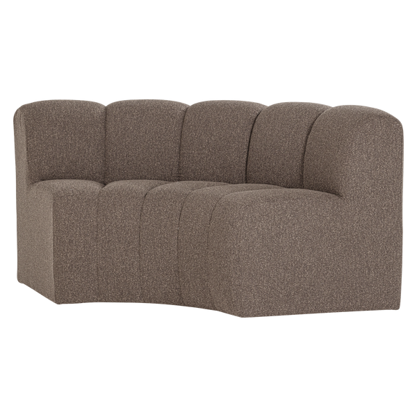 Afbeelding van MOJO EETBANK HALFRONDE HOEK RUGLEUNING BOUCLÉ BRUIN [fsc]