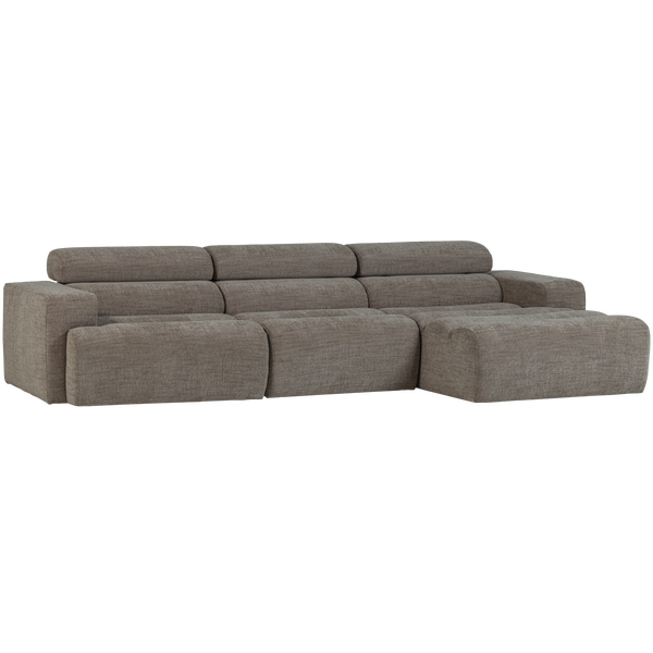 Image of NOVI CHAISE LONGUE SOFA RIGHT GREY MELANGE