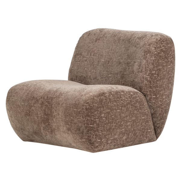 Image of NOMU ARMCHAIR CRAQUELÉ VELVET LIGHT BROWN [fsc]