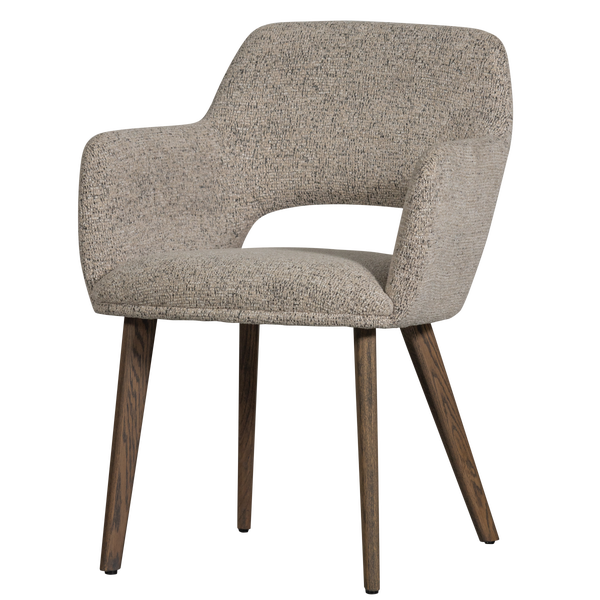 Image of MURAT DINING CHAIR NATURAL WITH WOODEN LEG BROWN
