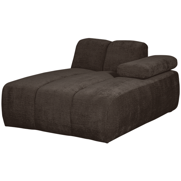 Image of MOJO CHAISE LONGUE ELEMENT RIGHT WOVEN RIB FABRIC BROWN