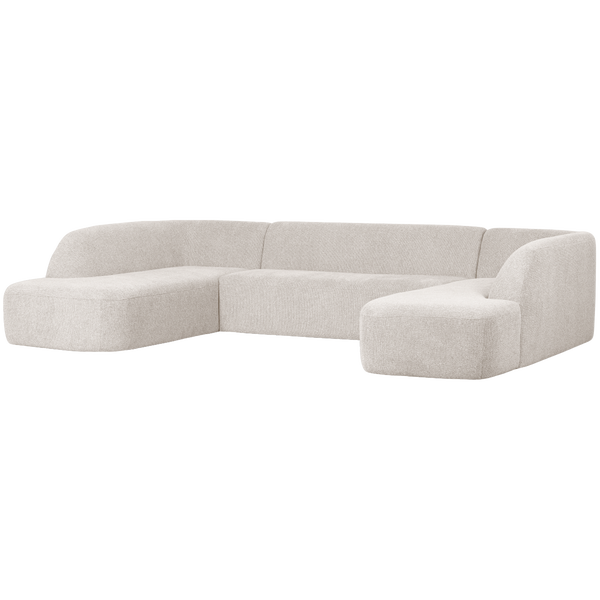 Image of SLOPING U-SHAPE SOFA PEARL MELANGE