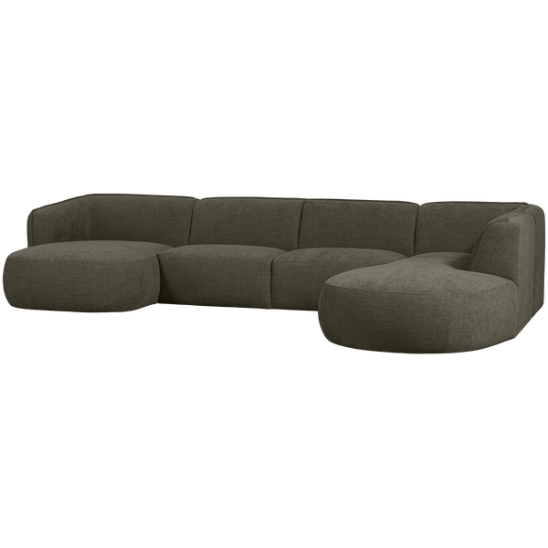 Image of POLLY SOFA U-SHAPE RIGHT WARM GREEN
