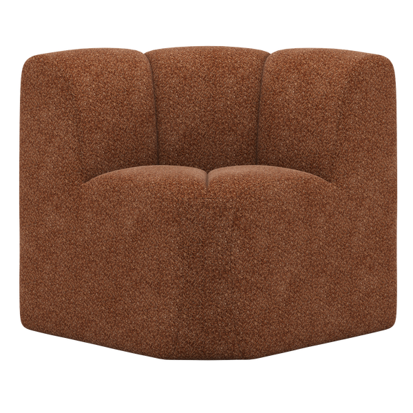 Image of MOJO DINING BENCH CORNER WITH BACKREST WOOLLY RUST BROWN