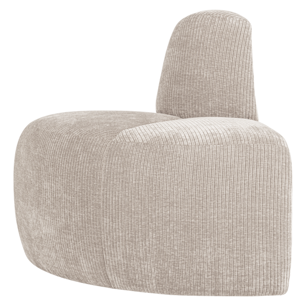 Afbeelding van MOJO EETBANK HOEK ROND RUGLEUNING RIBSTOF ECRU [fsc]