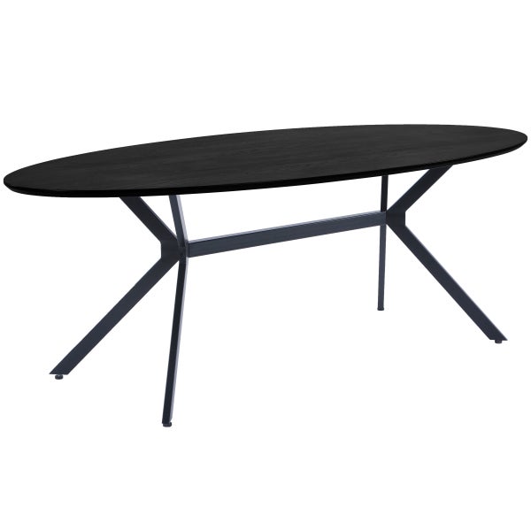 Image of BRUNO DINING TABLE OVAL MDF BLACK 220x100CM