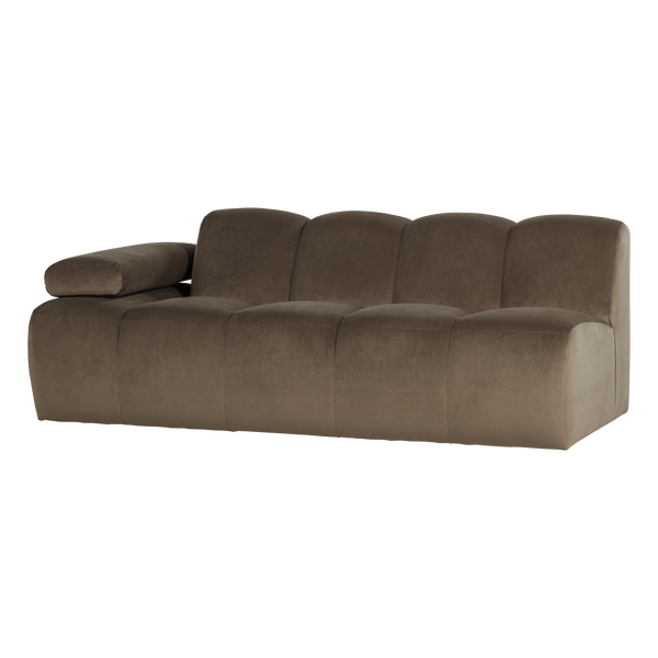 Image of MOJO 2-SEATER ELEMENT ARM LEFT VELVET TAUPE [fsc]