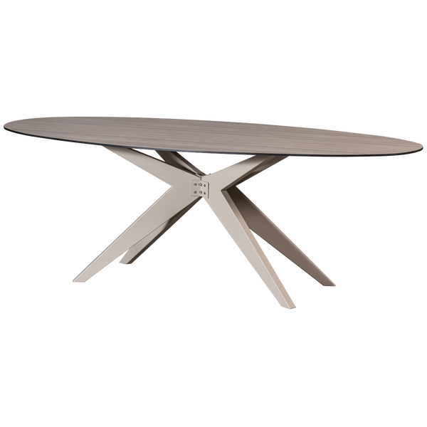 Image of ELK DINING TABLE ALUMINUM BASE WITH HPL TOP SAND 100x220CM