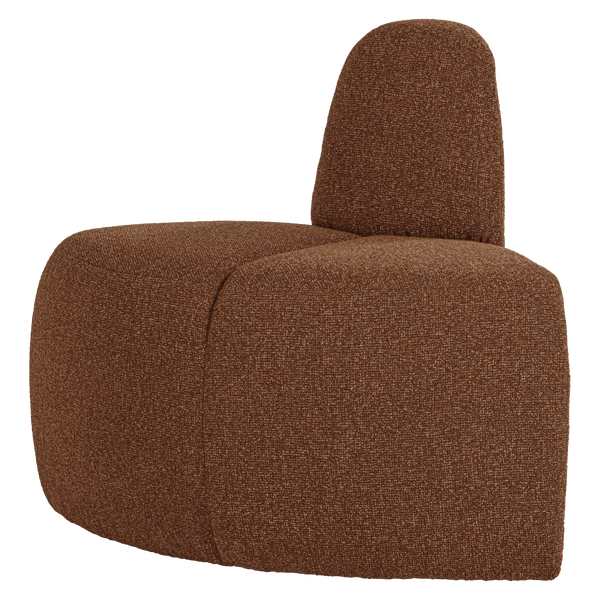 Afbeelding van MOJO EETBANK HOEK ROND RUGLEUNING BOUCLÉ ROESTBRUIN [fsc]