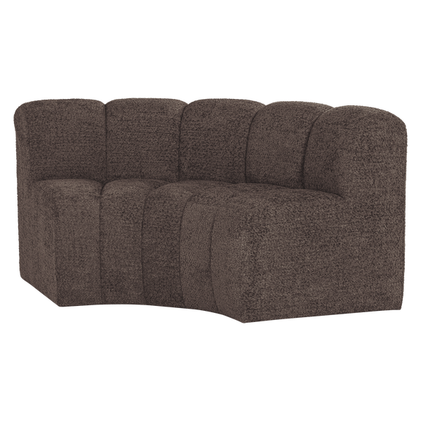 Afbeelding van MOJO EETBANK HALFRONDE HOEK RUGLEUNING WOLLIG BRUIN [fsc]