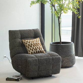 Image of HEIN RECLINER ELECTRIC MELANGE ANTHRACITE/BRAUN