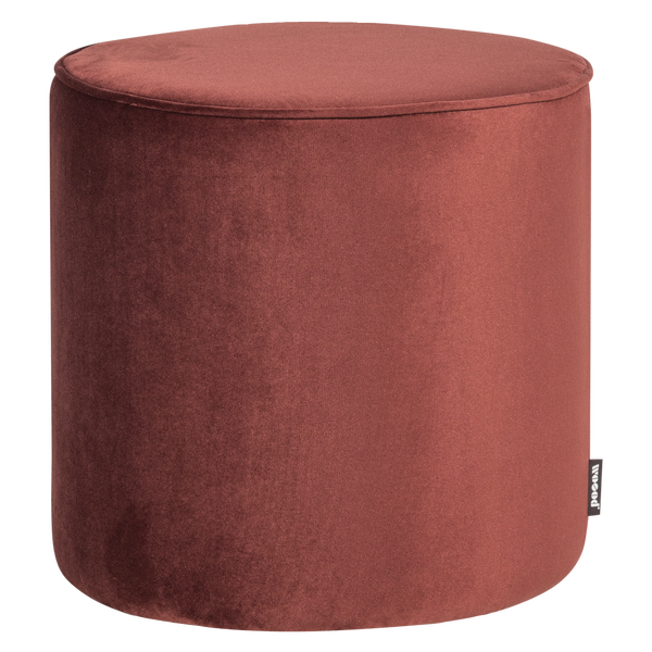 Image of SARA PUF HIGH 46xØ46 CM VELVET BURGUNDY RED [fsc]
