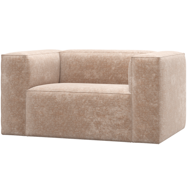 Image of BEAN ARMCHAIR CHENILLE VELVET NATURAL