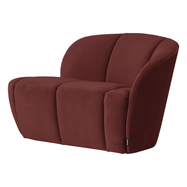 Image of MOJO 2-SEATER BENCH RIGHT VELVET CHESTNUT BROWN [fsc]